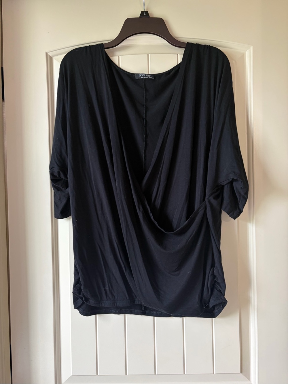Black Faux Wrap Top